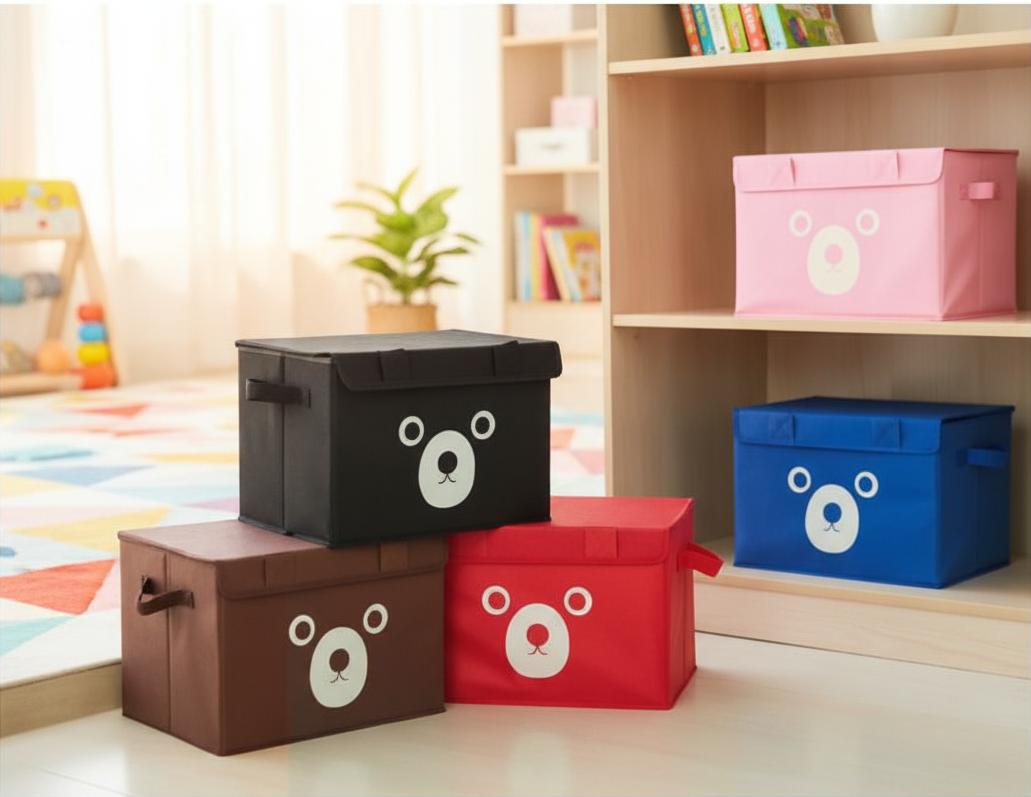 Bear Storage Box For Clothes Designed As A Storage Box Suitable For Holding Clothes (Random Colors)