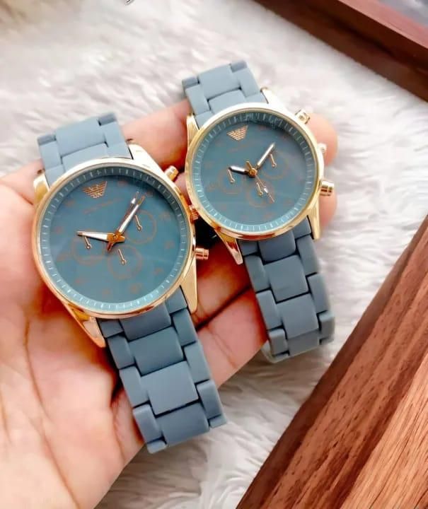 Elegant Couple Watch Set | Matching Men’s & Women’s Wristwatches | Stylish Analog Timepieces for Couples – 2 Pc Gift Set View Gallery - Pakistan
