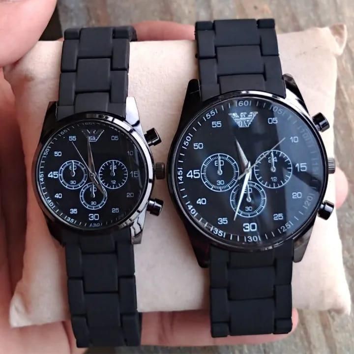 Elegant Couple Watch Set | Matching Men’s & Women’s Wristwatches | Stylish Analog Timepieces for Couples – 2 Pc Gift Set View Gallery - Pakistan