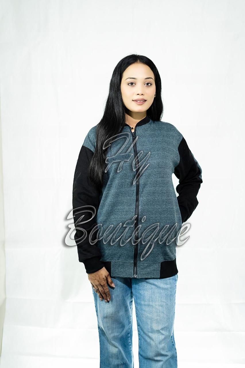 Winter Collection Women’s Plain Grey Charcoal Jacket | Stylish & Warm Outerwear | Elegant Winter Fashion for Ladies View Gallery - Pakistan
