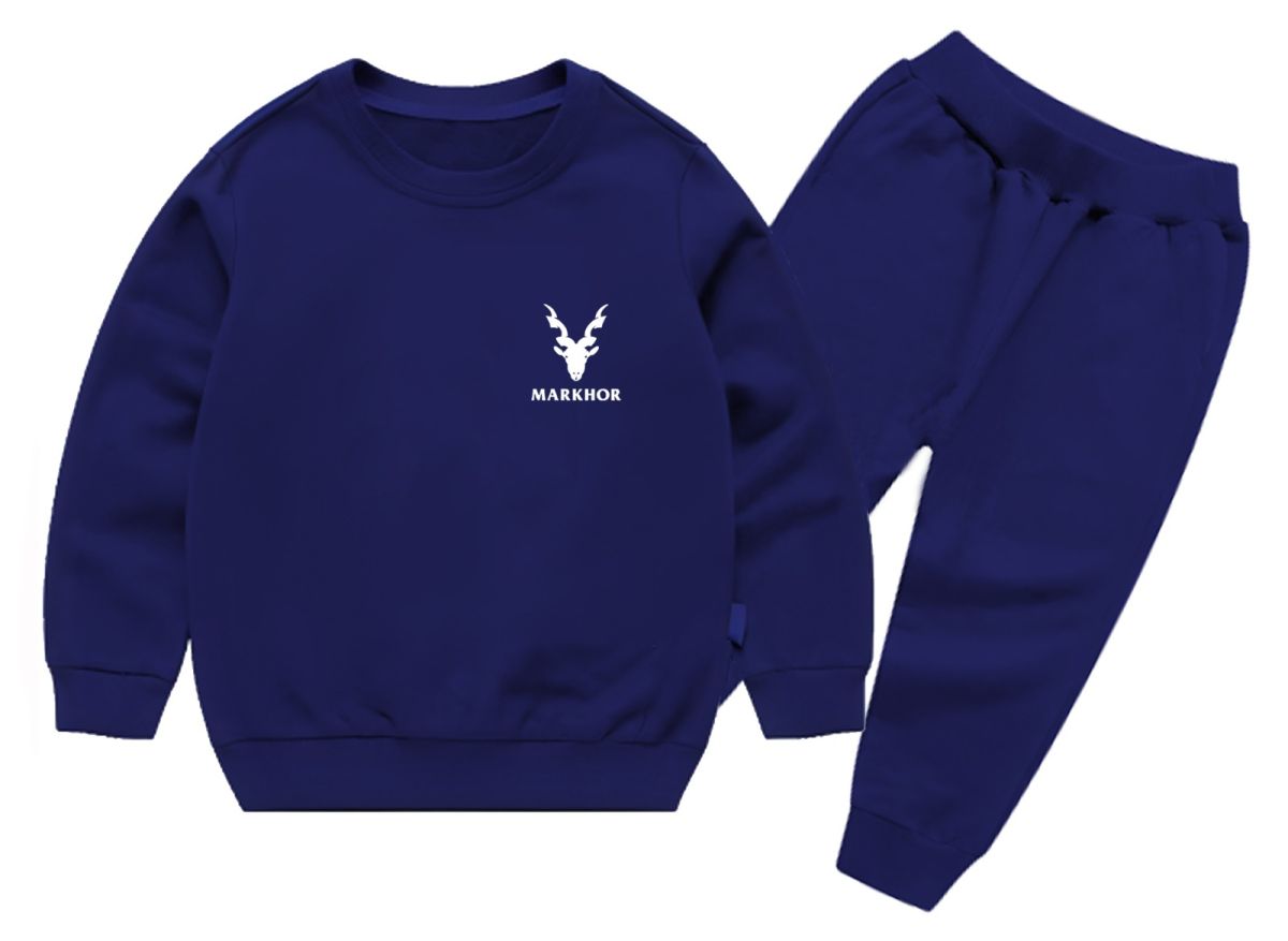 Winter Kids Markhor Printed Tracksuit | Full Sleeves Round Neck T-Shirt & Trouser Set – Warm, Stylish & Comfortable Outfit View Gallery - Pakistan