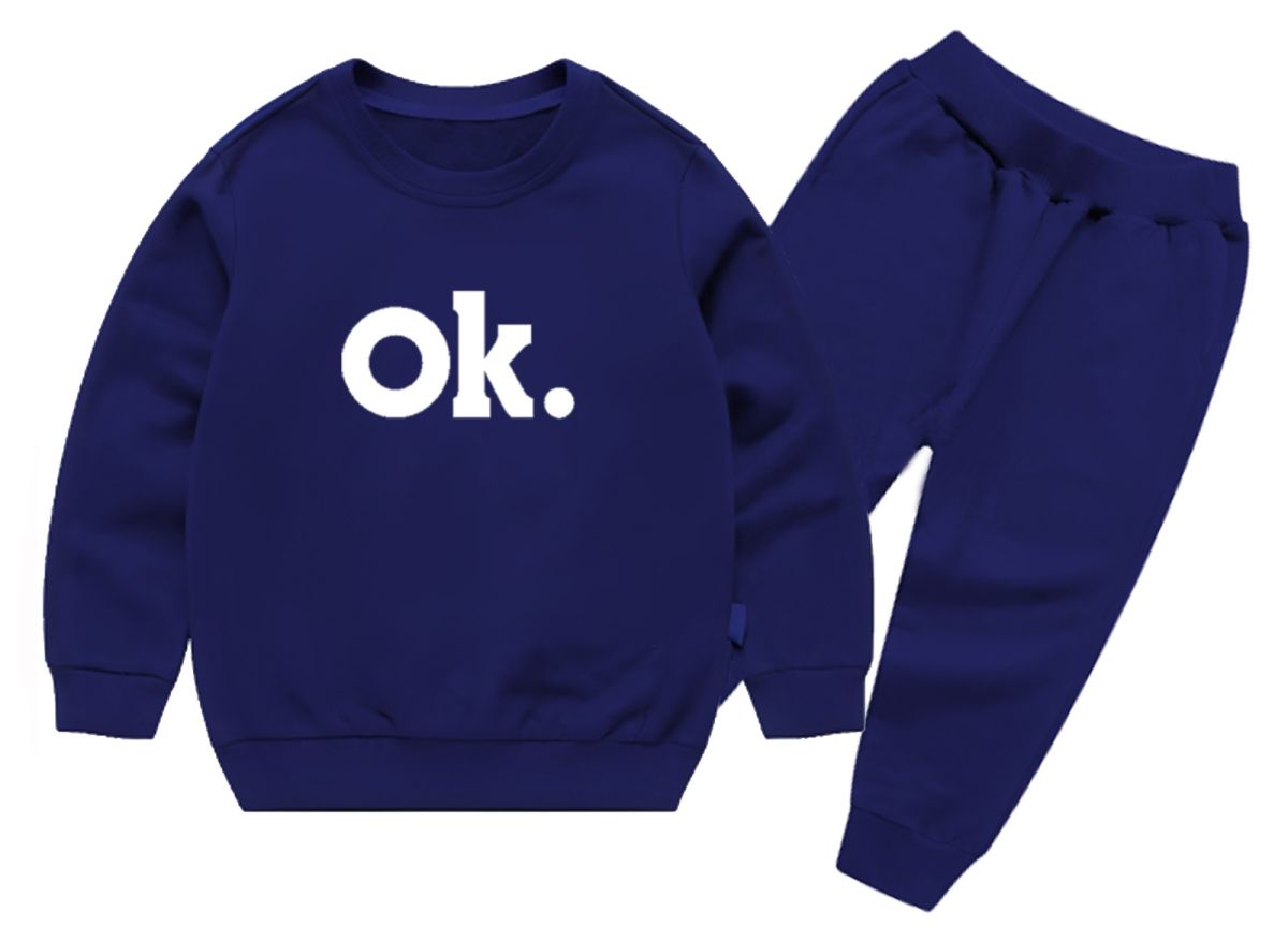 OK Printed Sweatshirt & Pajama Trouser Tracksuit for Kids | Winter Warm Fleece Clothing Set Outfit for Boys & Girls – Cozy & Trendy | FOR BABY AND KIDS View Gallery - Pakistan