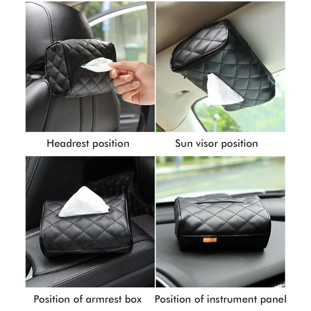 Luxury Leather Car Napkin Holder – Sleek Design, Easy Access & Secure Fit for Tissues View Gallery - Pakistan