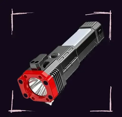High-power Led Torch Light Rechargeable Flashlight And Multifunctional Tactical Hammer &amp; Power Bank To Charge the Phone With Box (random Color) View Gallery - Pakistan