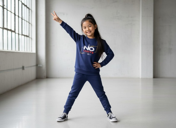 Kids Navey Blue no limit  Printed Stylish Kids' Tracksuit Set | FOR BABY AND KIDS