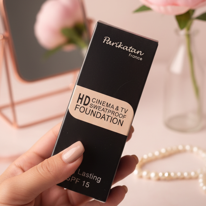 Parikatan Sweatproof Foundation Long Lasting Smooth Finish With SPF 15 Professional Makeup Base (25ml) View Gallery - Pakistan