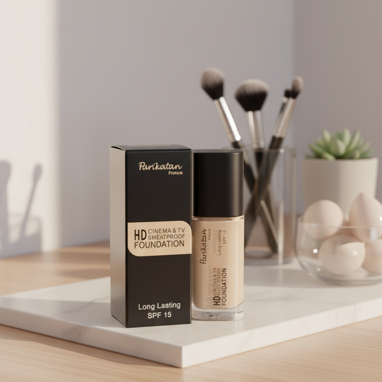 Parikatan Sweatproof Foundation Long Lasting Smooth Finish With SPF 15 Professional Makeup Base (25ml) View Gallery - Pakistan