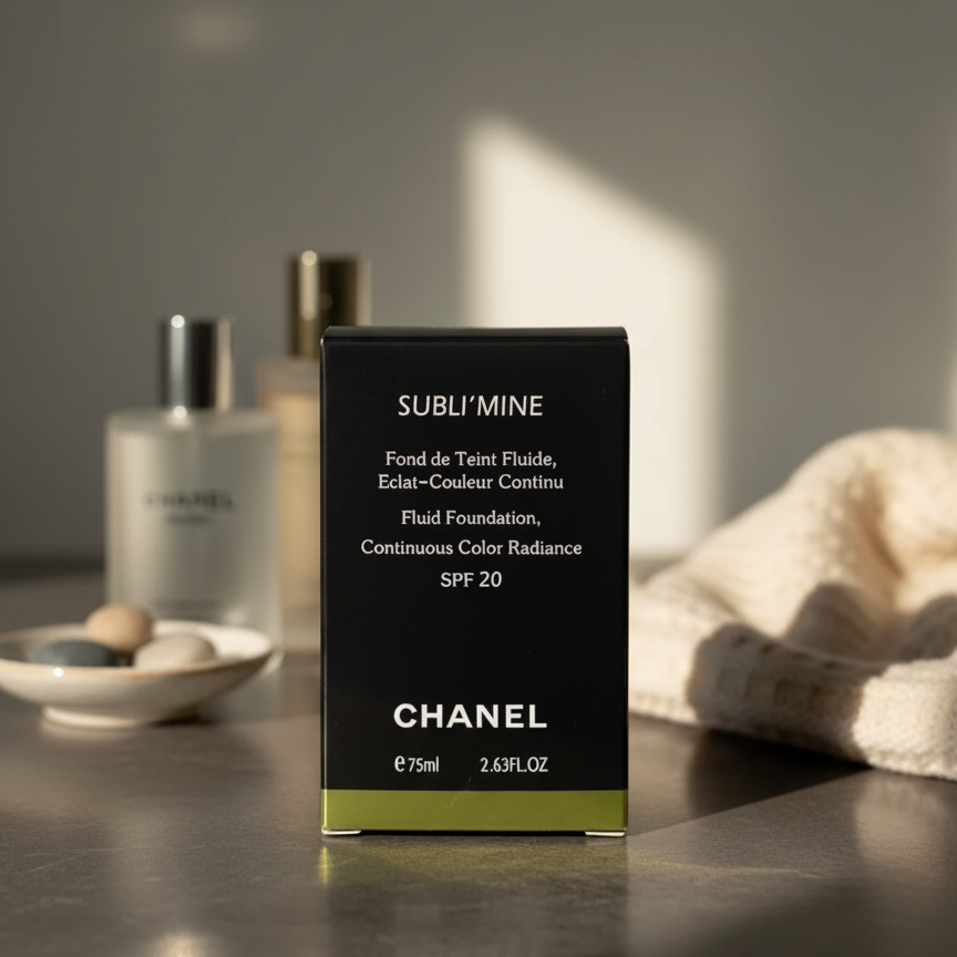 Chanel Sublimine Fluid Foundation Continuous Color Radiance SPF 20 Shade 101 Exact Champagne Long Lasting Smooth Finish 75ml View Gallery - Pakistan