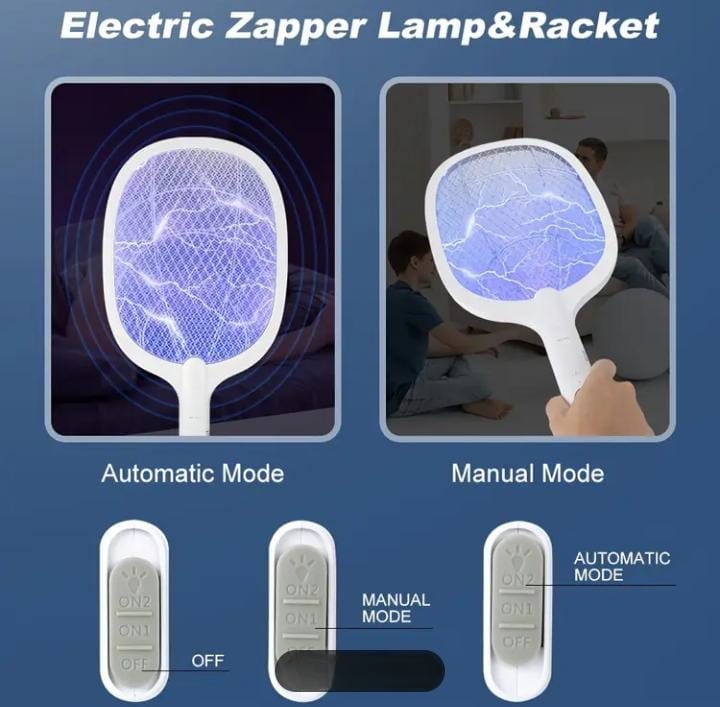 Rechargeable Mosquito Racket With Stand – Electric Insect Killer Bat For Indoor And Outdoor Use (Random Color) View Gallery - Pakistan