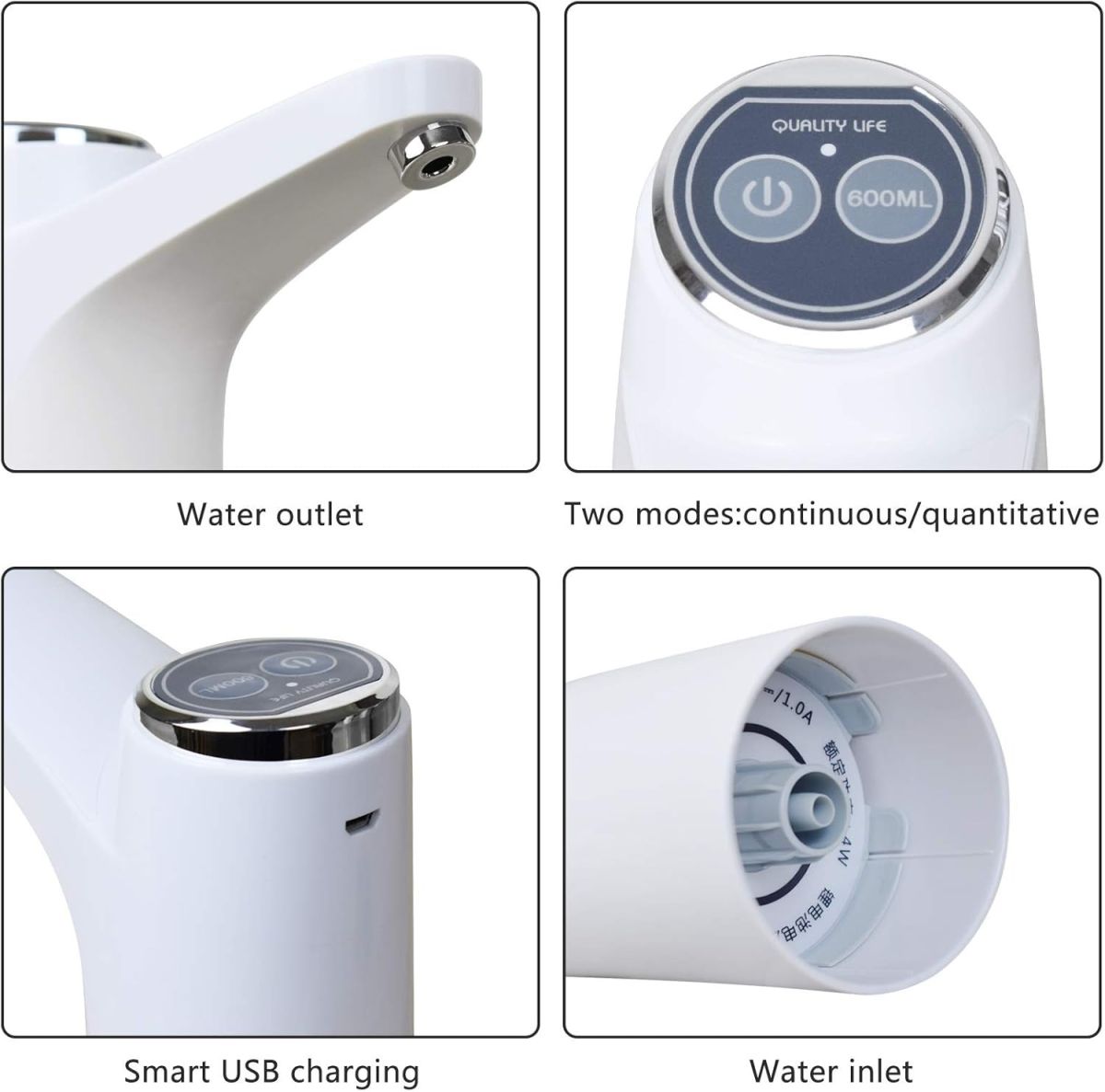 Mclassic MD-03 Touch Intelligent Electric Water Pump – Rechargeable Automatic Dispenser For Bottled Water With One-Touch Operation (Random Color) View Gallery - Pakistan