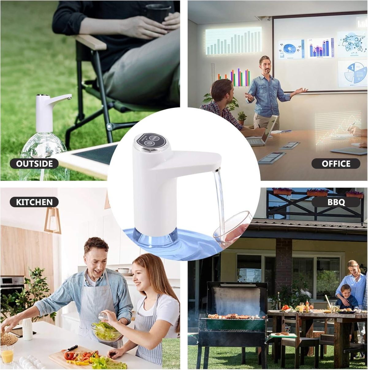 Mclassic MD-03 Touch Intelligent Electric Water Pump – Rechargeable Automatic Dispenser For Bottled Water With One-Touch Operation (Random Color) View Gallery - Pakistan