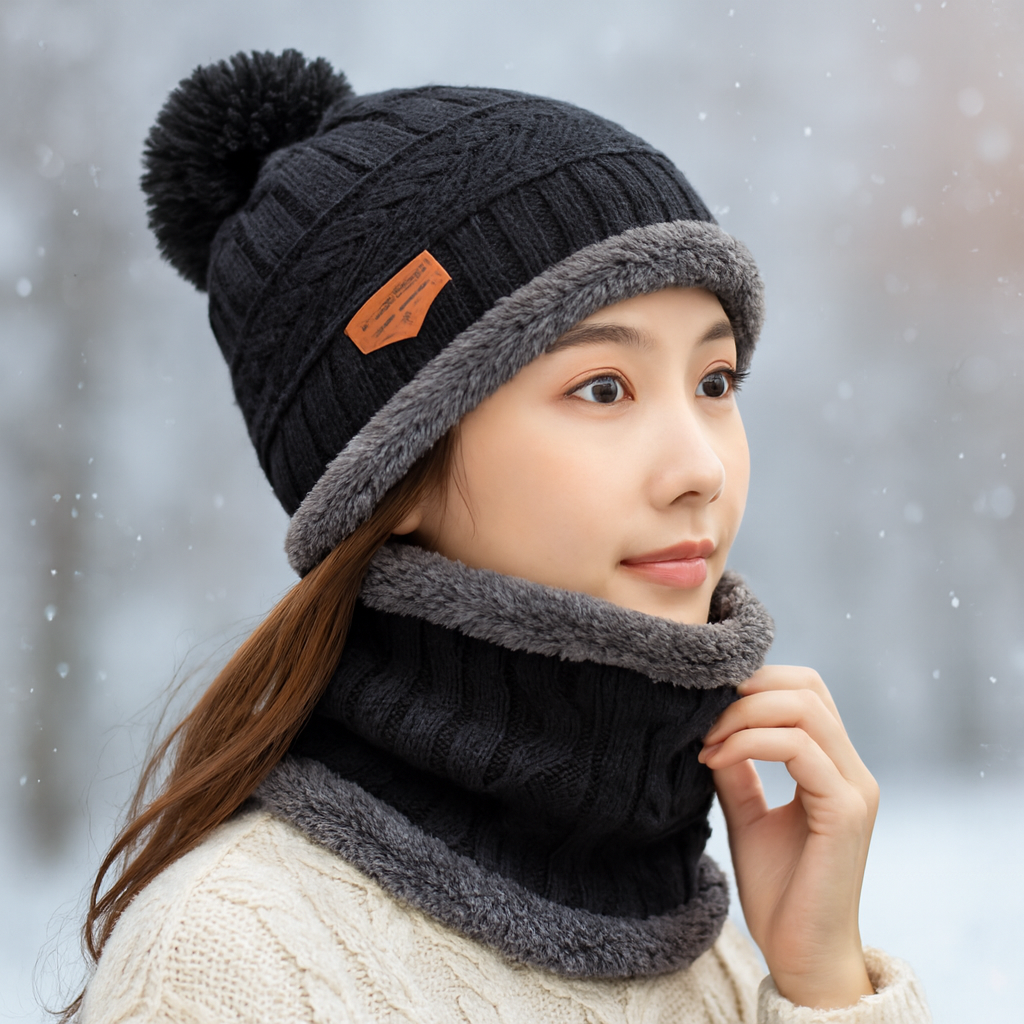 Head & Neck Cap Beanies Combo | Woolen Winter Beanie with Neck Warmer Muffler for Men & Women – Warm, Cozy & Stylish View Gallery - Pakistan