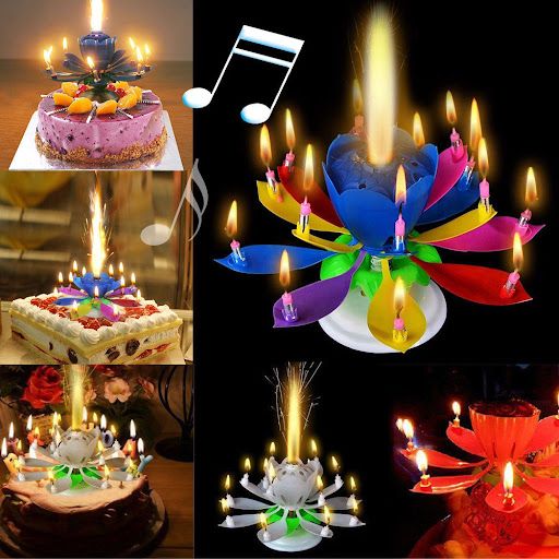 Melody Birthday Candle – Musical Flower Candle With Rotating Petals, Colorful Flames, And Happy Birthday Tune For Party Celebrations (Random Color)