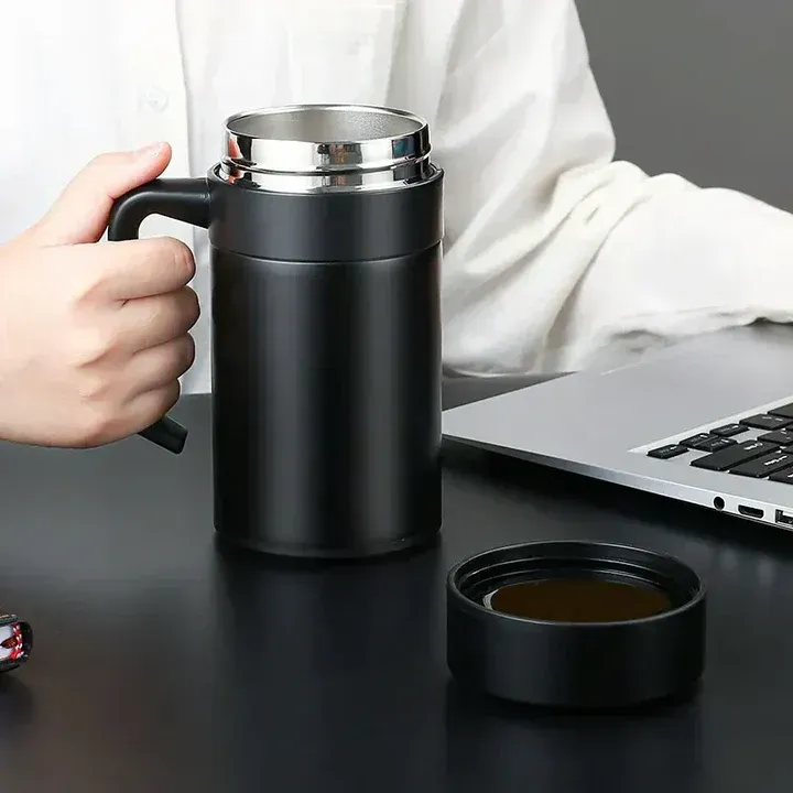355ML Stainless Steel Coffee Cup – Double Wall Insulated, Leak-Proof, Reusable & Eco-Friendly Travel Mug for Hot & Cold Drinks (Random Color) View Gallery - Pakistan