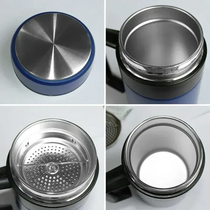 355ML Stainless Steel Coffee Cup – Double Wall Insulated, Leak-Proof, Reusable & Eco-Friendly Travel Mug for Hot & Cold Drinks (Random Color) View Gallery - Pakistan