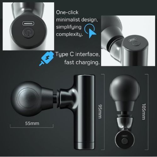 Mini Deep Tissue Massager, USB Charging, Lightweight Portable Percussion for Athletes, Noiseless Fitness equipment View Gallery - Pakistan