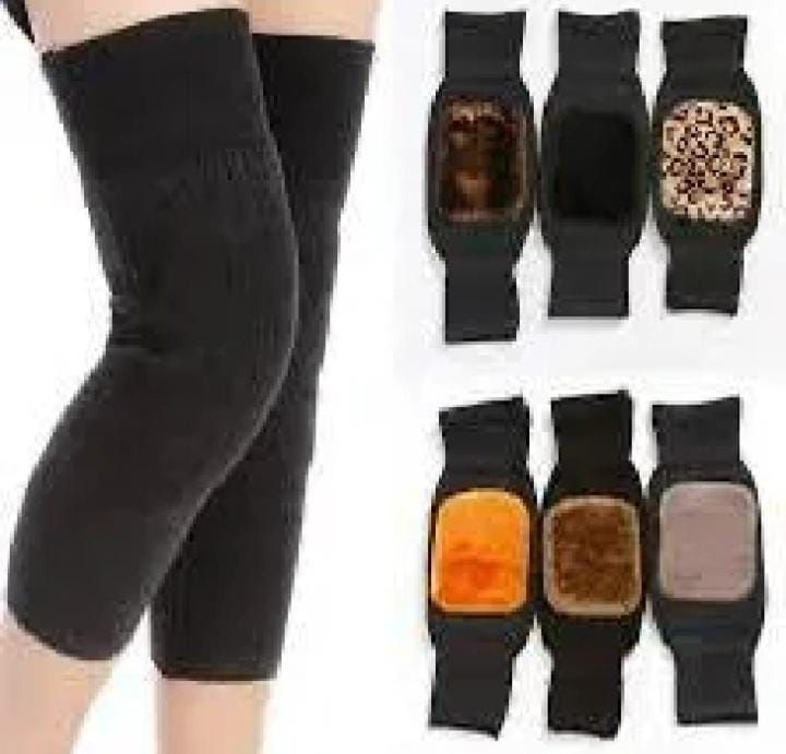 (1 Pair) Unisex Cashmere Wool Knee Warmers | Winter Thermal Velvet Knee Pads for Men &amp; Women – Soft, Warm &amp; Comfortable Support randome colour