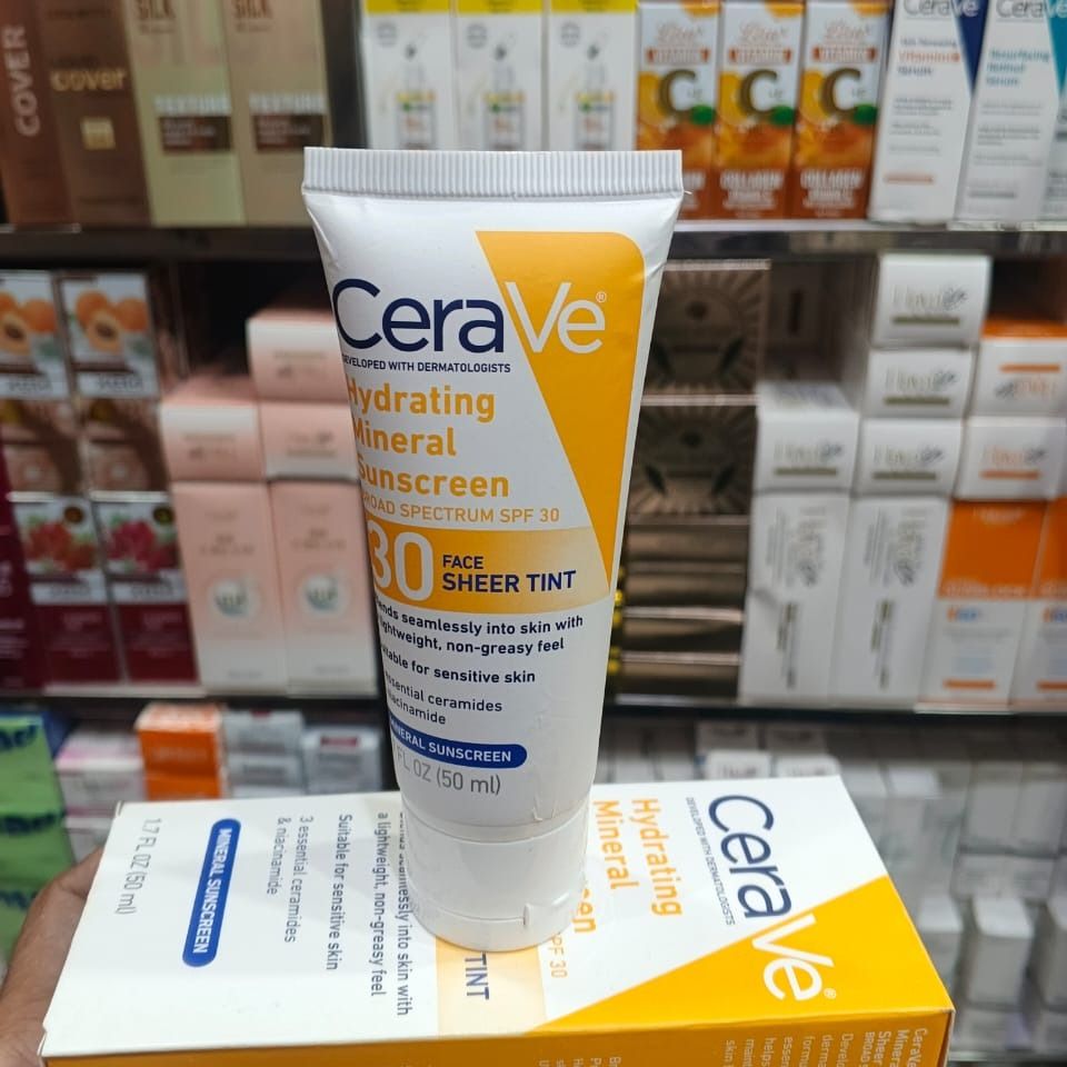 CeraVe Hydrating Mineral Sunscreen SPF 50 | Broad Spectrum UV Protection with Hyaluronic Acid & Ceramides – 50ml View Gallery - Pakistan