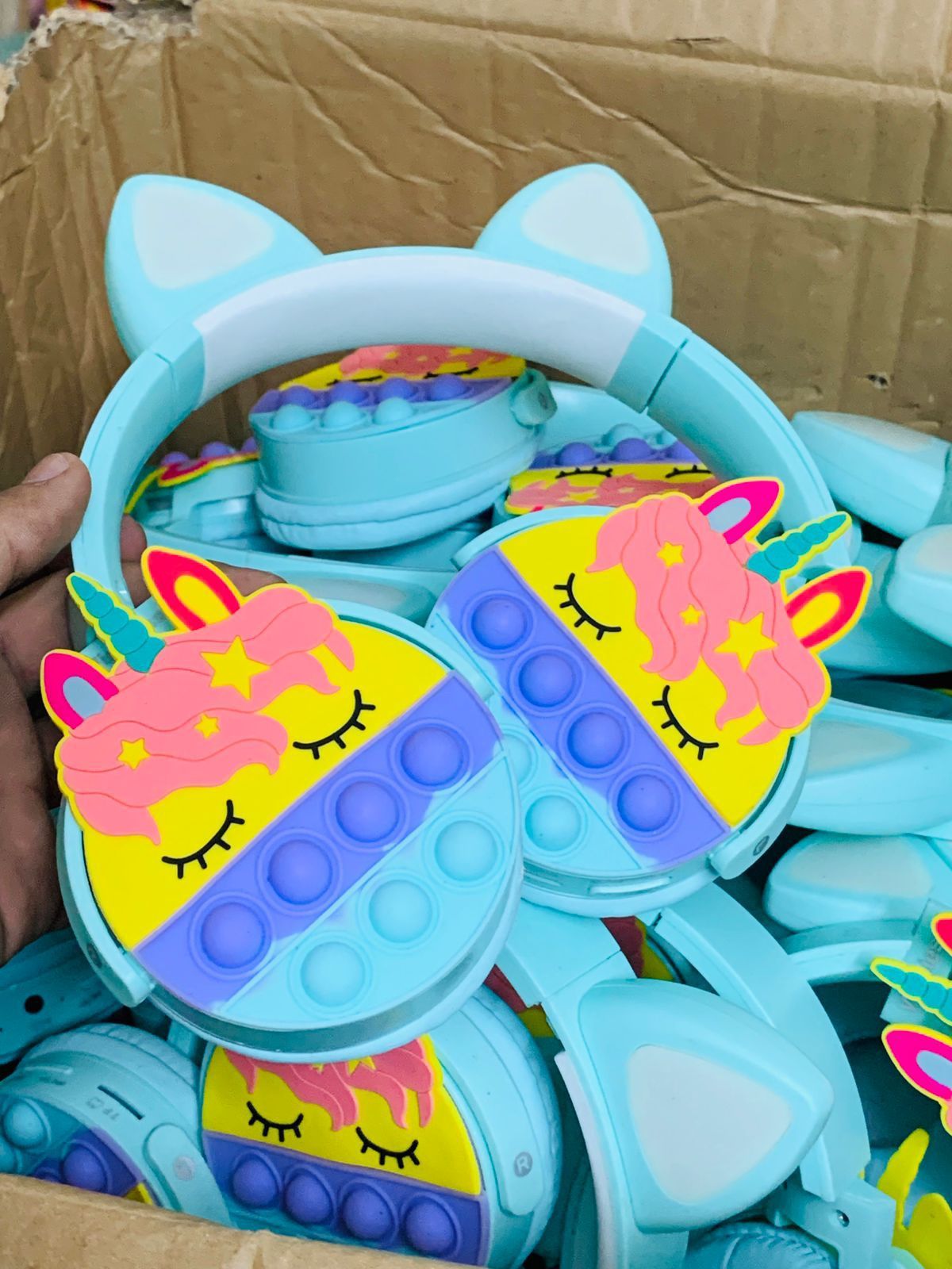 CT-950 Unicorn Bluetooth Headphones | A-POP It Colorful Cat Ear Wireless Headset with LED Lights for Women &amp; Kids