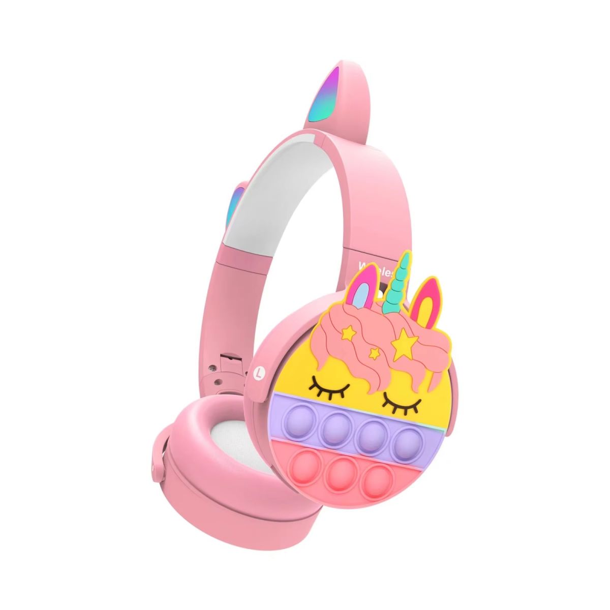 CT-950 Unicorn Bluetooth Headphones | A-POP It Colorful Cat Ear Wireless Headset with LED Lights for Women & Kids View Gallery - Pakistan