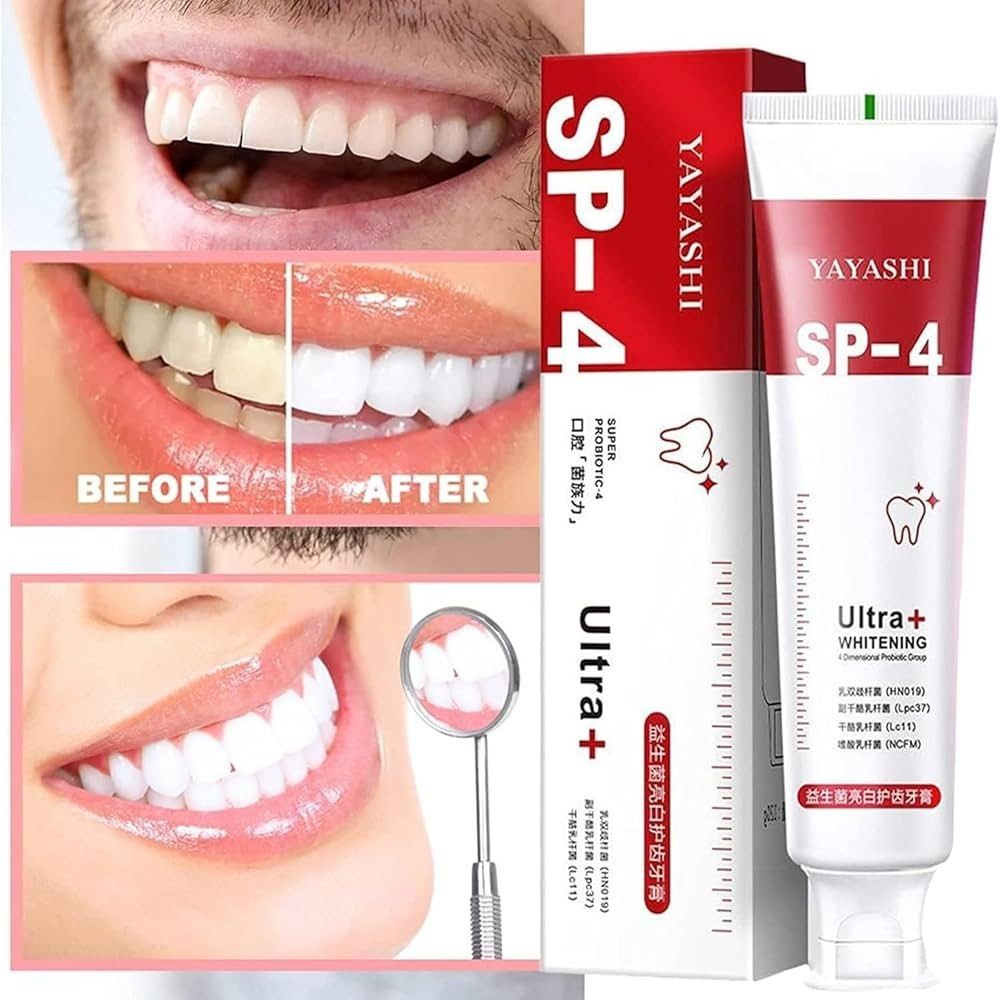 Yayashi Sp-4 Ultra Whitening Toothpaste Probiotic Stain Remover Stain Removing Toothpaste, Protects Gums Freshens Breath, for Everyone