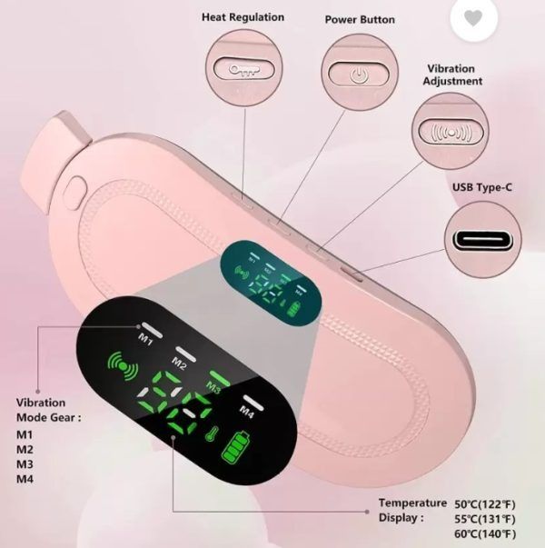 Cramp Relief Belt -Portable Menstrual Heating Pad, Heated Belly Belt For Menstrual Cramp Relief With 3 Heat Levels And 4 Modes, Electric Belt Massage For Women And Girls - View Gallery - Pakistan