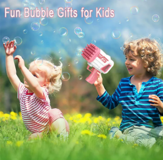 Bazooka Bubble Gun Toy – Fun Automatic Bubble Machine For Kids With Bubble Solution And Tray (Random Color) View Gallery - Pakistan