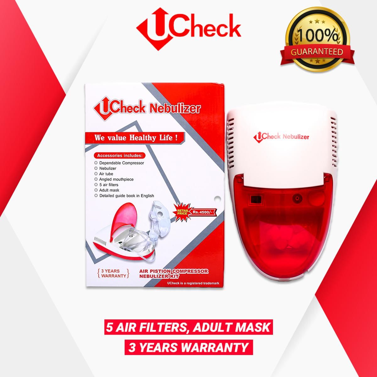 U Check Nebulizer Machine – Compact Inhaler for Infants, Children & Adults with Nebulizer Mask and Accessories View Gallery - Pakistan