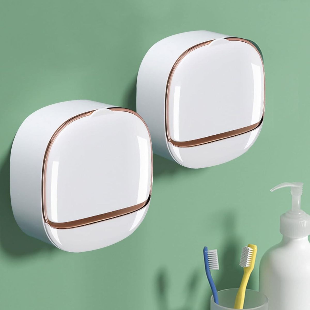 Luxury Soap Holder With Drain Tray – Wall Mounted Soap Case Box Designed To Keep Your Soap Bars Dry And Long Lasting (Random Color) View Gallery - Pakistan