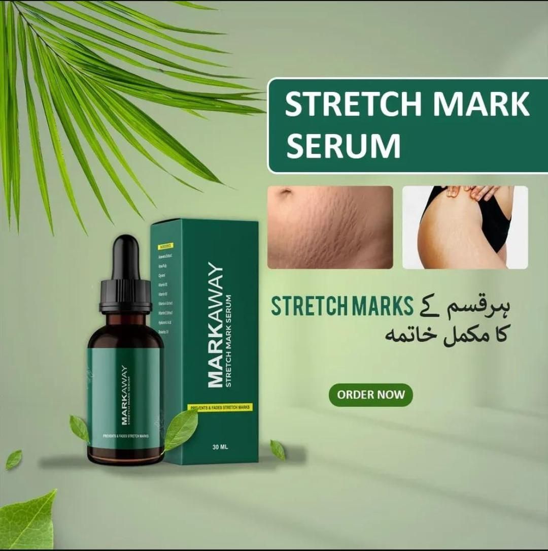 Markaway Stretch Mark Serum – Herbal Formula for Hydration, Skin Toning &amp; Dark Spot Correction (30ml)