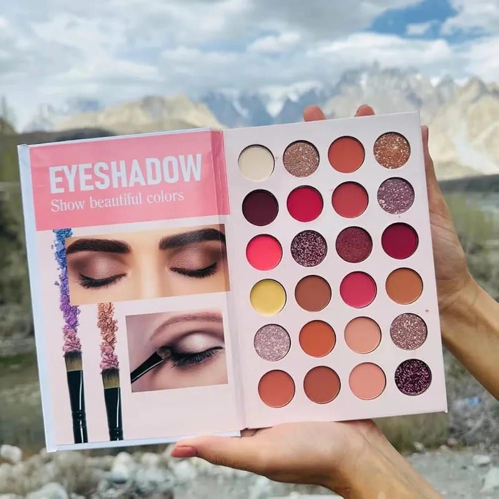 All In One Professional Makeup Palette Book – Complete 4 In 1 Beauty Kit With Highlighters, Contour, Eyeshadow, Blush, And Eyebrow Powders View Gallery - Pakistan