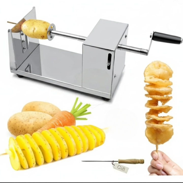 Professional Potato Spiral Cutter, Manual Stainless Steel Potatoes Twister Slicer