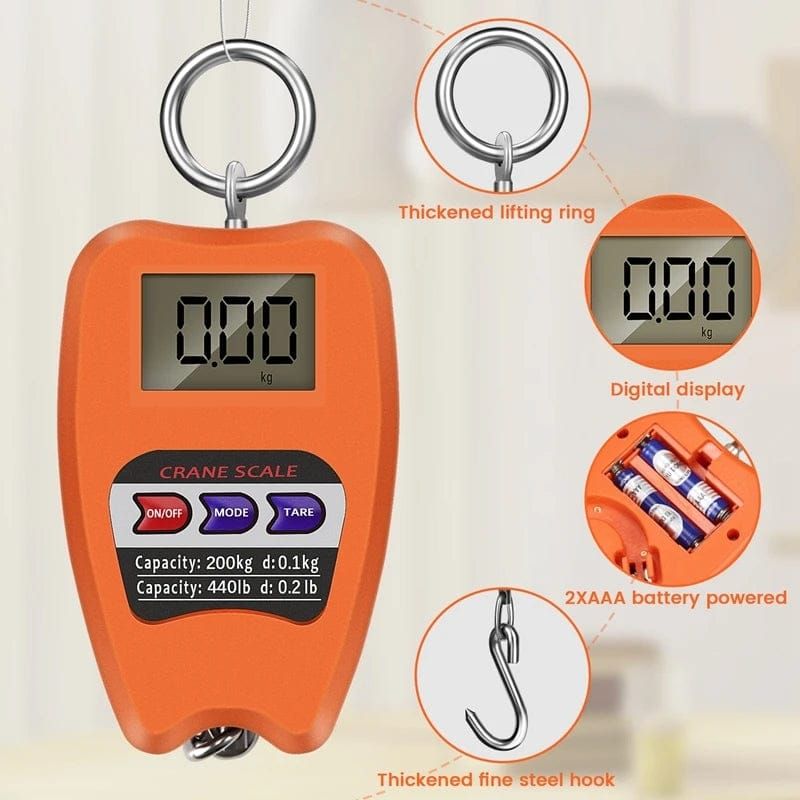 Heavy-Duty Mini Crane Scale with LCD Display – Portable Digital Hanging Weight Scale for Industrial Lifting ( random colour ) View Gallery - Pakistan
