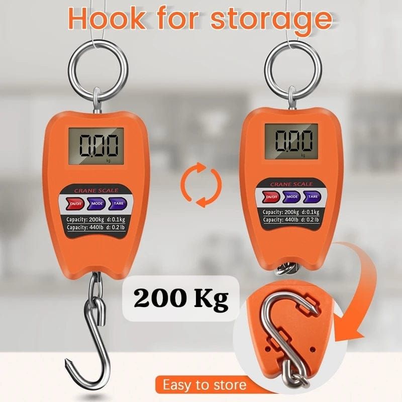 Heavy-Duty Mini Crane Scale with LCD Display – Portable Digital Hanging Weight Scale for Industrial Lifting ( random colour ) View Gallery - Pakistan
