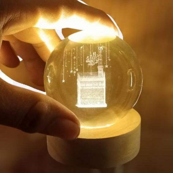 Crystal Ball 3D Khana Kaba Shape Night Lamp – Islamic Table Light For Prayer Rooms, Home Decor, And Gifting View Gallery - Pakistan