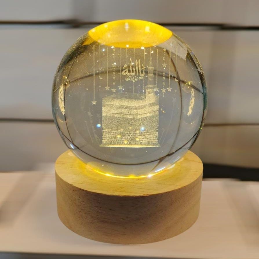 Crystal Ball 3D Khana Kaba Shape Night Lamp – Islamic Table Light For Prayer Rooms, Home Decor, And Gifting View Gallery - Pakistan