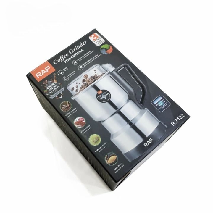 RAF Stainless Steel Electric Coffee Grinder – High-Power Bean & Spice Blender for Home Use View Gallery - Pakistan