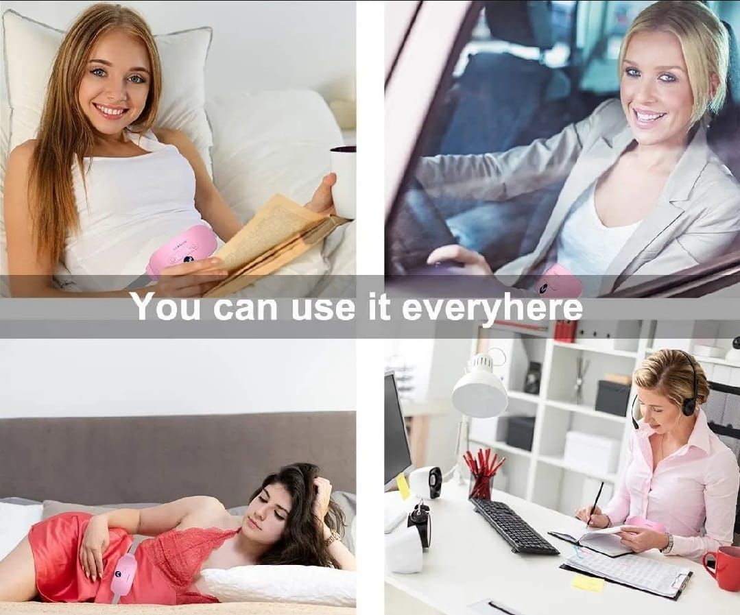 Portable Cordless Heating Pad, Electric Waist Belt Device, Fast Heating Pad with 3 Heat Levels and 3 Massage Modes, Back or Belly Heating Pad for Women, Menstrual Heating Pad, Heating Had for Period Cramps | Cramp Relief Belt View Gallery - Pakistan