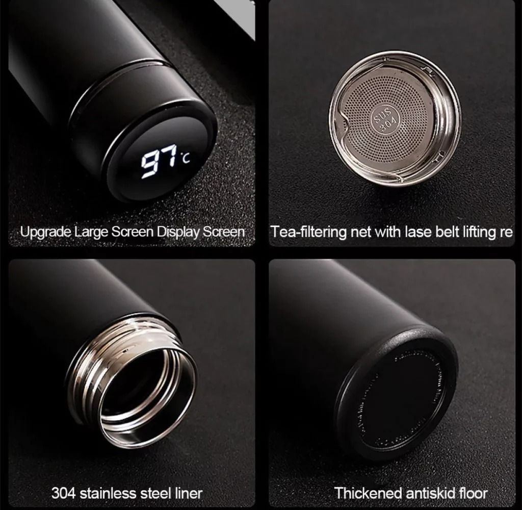 Smart LED Stainless Steel Hot and Cold Bottle - 500ml Thermos Flask View Gallery - Pakistan