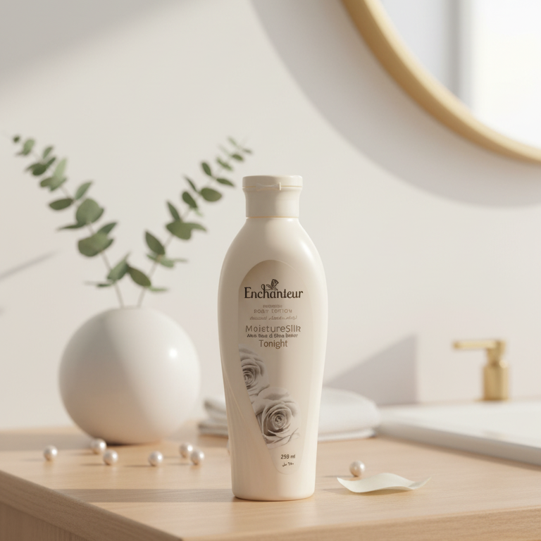 Enchanteur Moisture Silk Body Lotion 250ml With Aloe Vera And Olive Butter | Deeply Nourishing, Hydrating, And Softening Skin Lotion For All Skin Types View Gallery - Pakistan