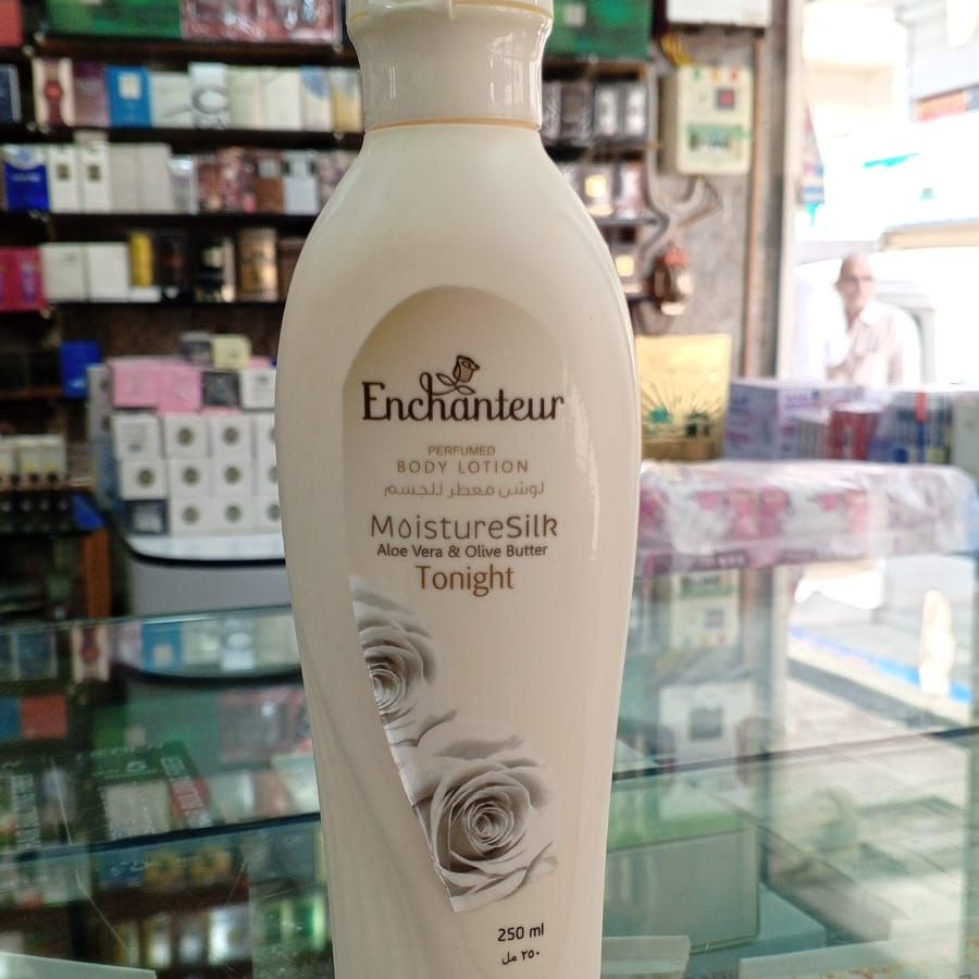 Enchanteur Moisture Silk Body Lotion 250ml With Aloe Vera And Olive Butter | Deeply Nourishing, Hydrating, And Softening Skin Lotion For All Skin Types View Gallery - Pakistan