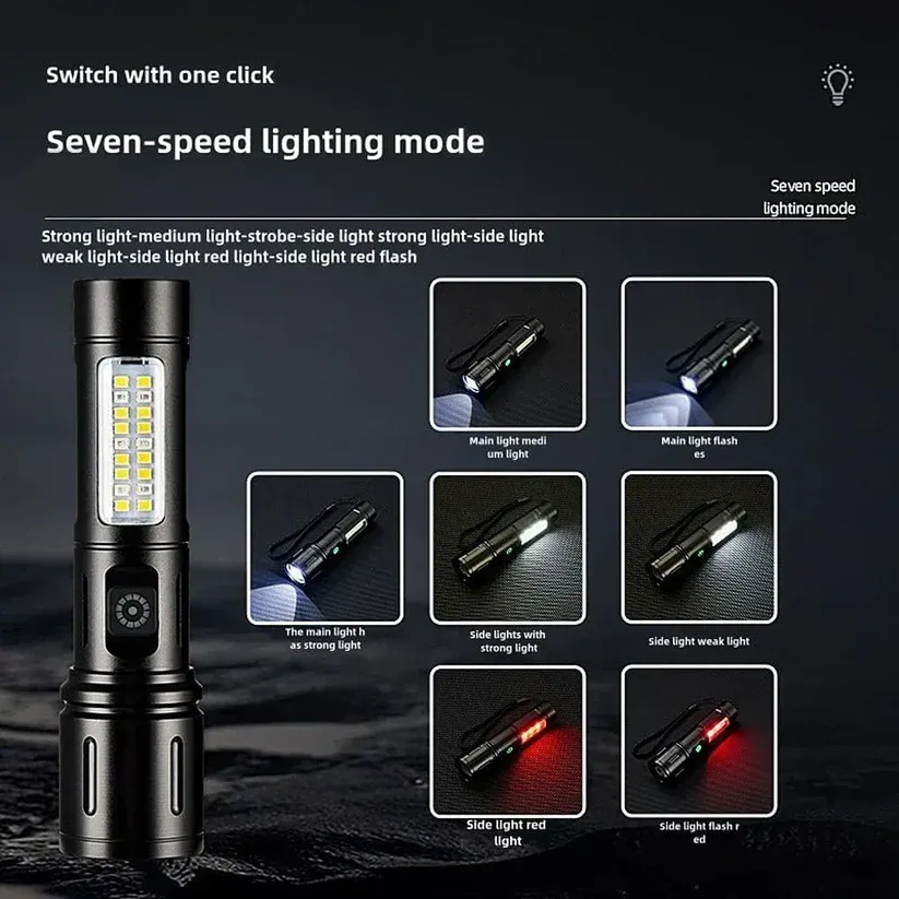 X-Balong BL-603-TG Rechargeable LED Flashlight Powerful Portable Aluminum Alloy Zoom Torch With Long Battery Life And Bright Light View Gallery - Pakistan