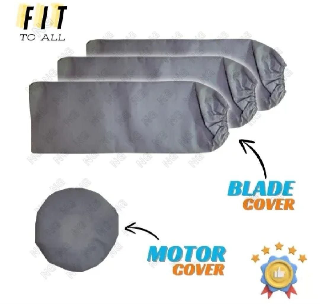 Universal Ceiling Fan Blade & Motor Cover Set – Dustproof, Washable Fabric Protection for Home & Office Fans View Gallery - Pakistan
