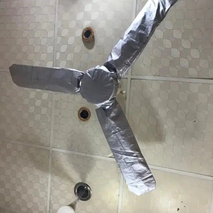 Universal Ceiling Fan Blade & Motor Cover Set – Dustproof, Washable Fabric Protection for Home & Office Fans View Gallery - Pakistan