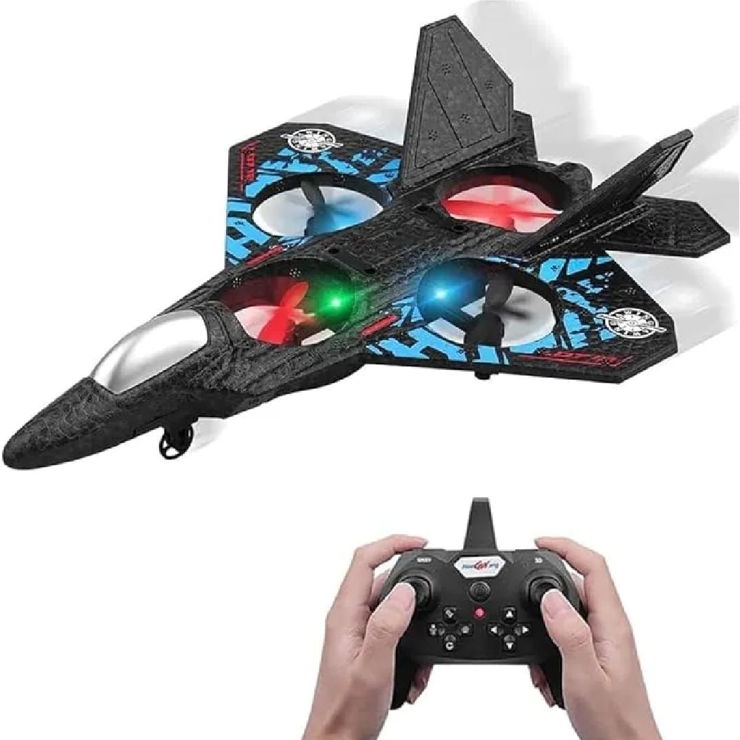 Premium RC Fighter Jet Plane – 2.4G Remote Control Foam Airplane Toy with Lights | High-Speed Glider | Helicopter Style Stunt Aircraft for Kids &amp; Adults