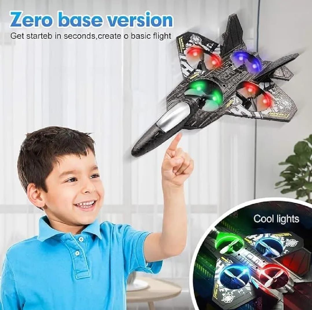 Premium RC Fighter Jet Plane – 2.4G Remote Control Foam Airplane Toy with Lights | High-Speed Glider | Helicopter Style Stunt Aircraft for Kids & Adults View Gallery - Pakistan