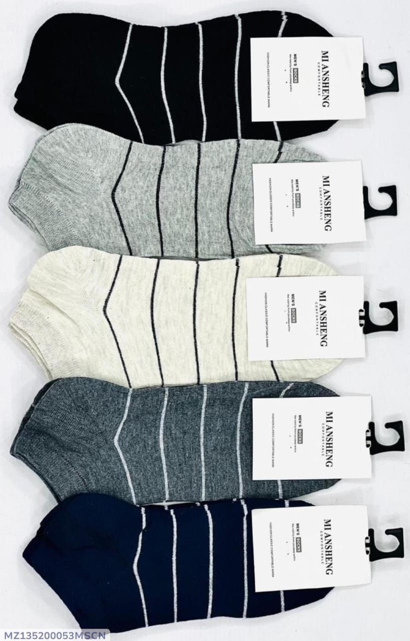Pack Of 2 Pair Anklet Socks For Men – Soft, Breathable, And Stretchable Low-Cut Socks For Daily Comfort And Style (Random Design) View Gallery - Pakistan