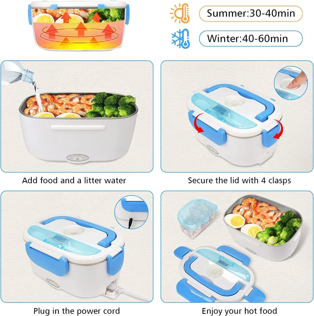 Waterproof Portable Electric Heating Lunch Box(Random Color) View Gallery - Pakistan