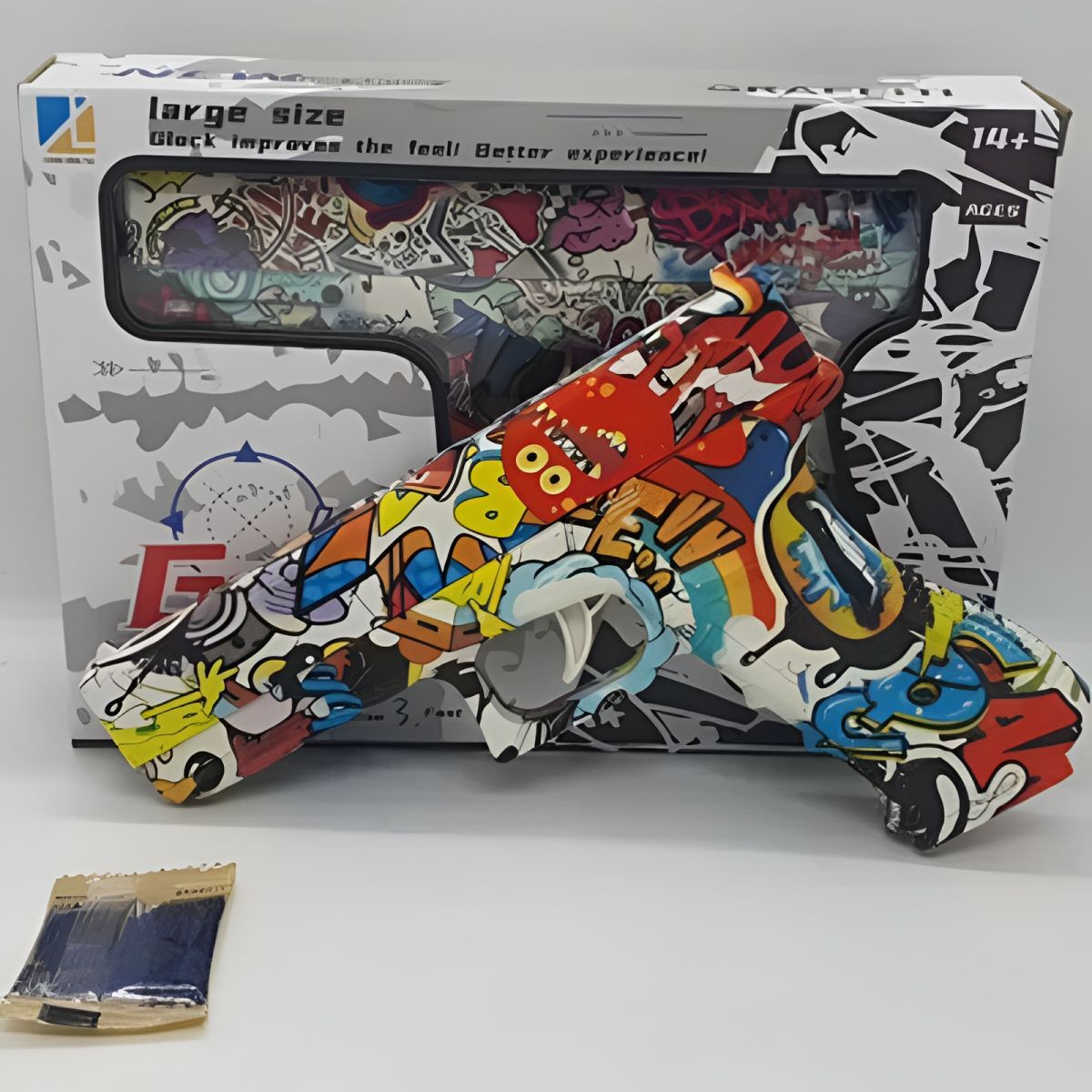 Gel Blaster High Speed Manual Gun Orange – Large Size Graffiti Glock Soft Bullet Gun Toy With Safe Foam Bullets, Realistic Design, And Exciting Action Play For Kids And Teens View Gallery - Pakistan