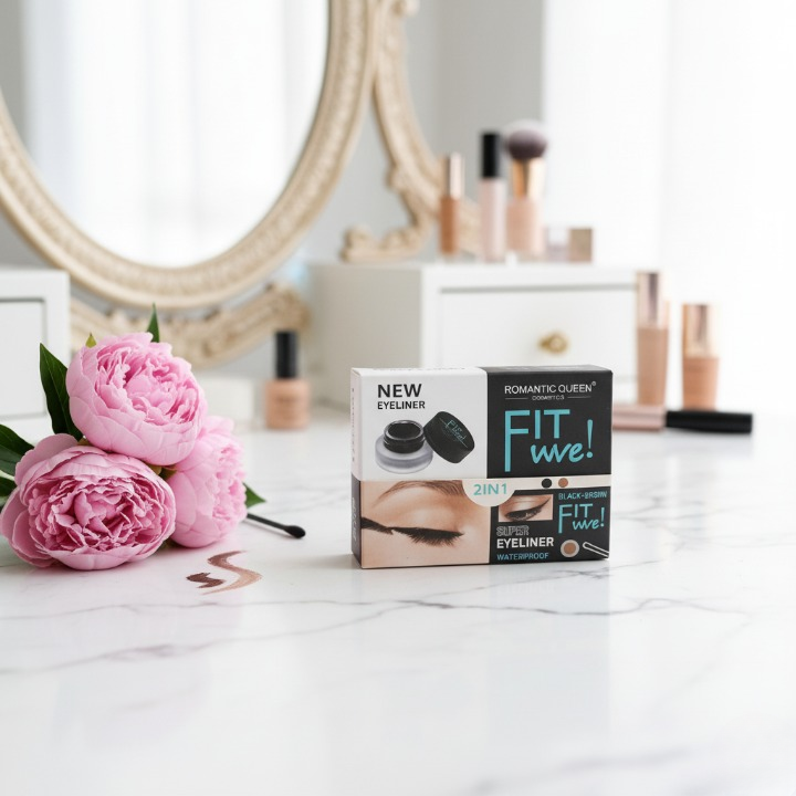 2 Pcs Face It Gel Eyeliner Set – Long-Lasting Smudge-Proof Gel Liner In Black And Brown Shades For Perfect Eye Definition And Professional Makeup Look